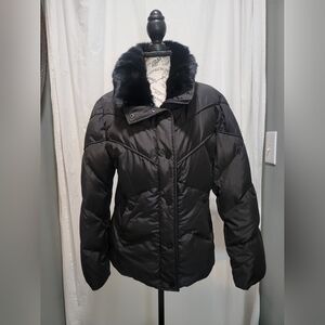 Vintage Calvin Klein Down Jacket with Fur Collar